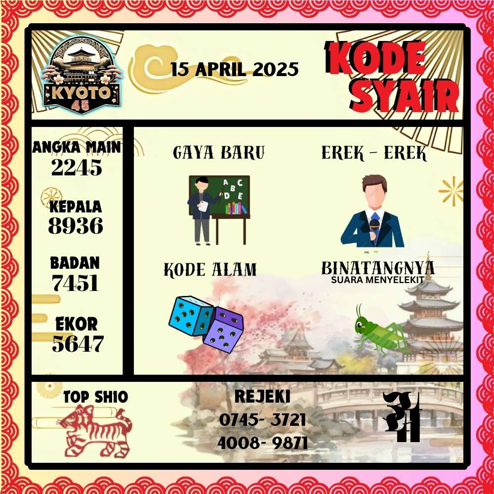 Kode Syair Kyoto45 Pools - April Pools