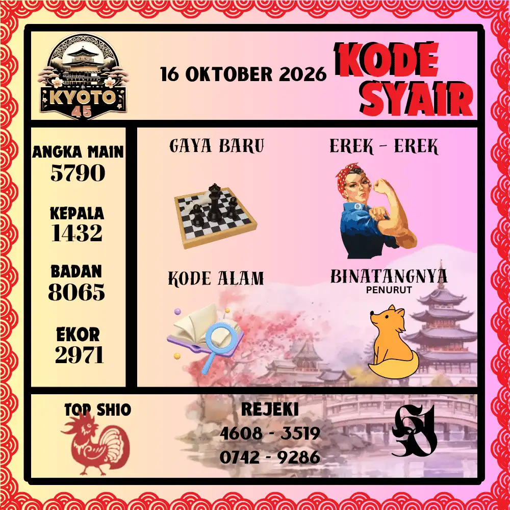 Kode Syair Kyoto45  Pools - Oktober 2026
