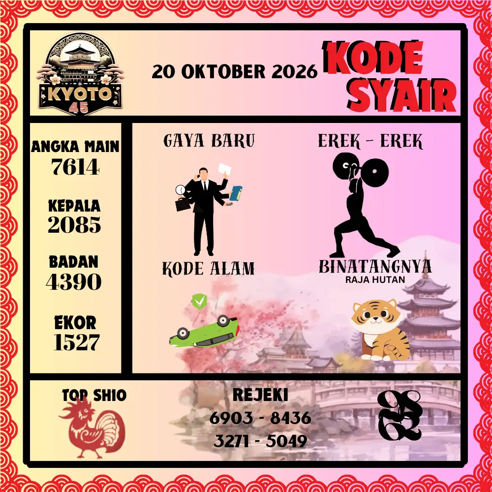 Kode Syair Kyoto45  Pools - Oktober 2026
